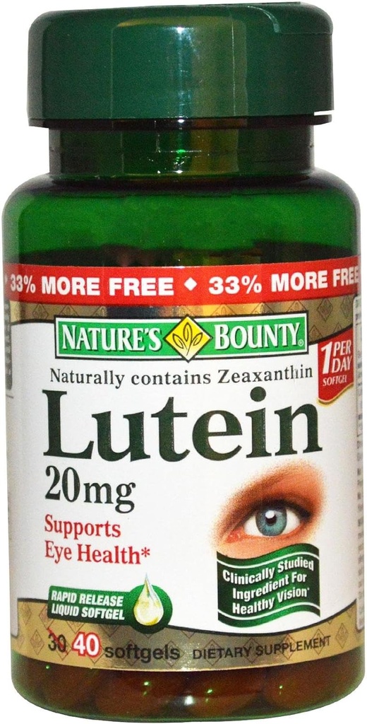 Dabas Bounty Lutein 20mg, 40 Softgels (iepakojums no 2)