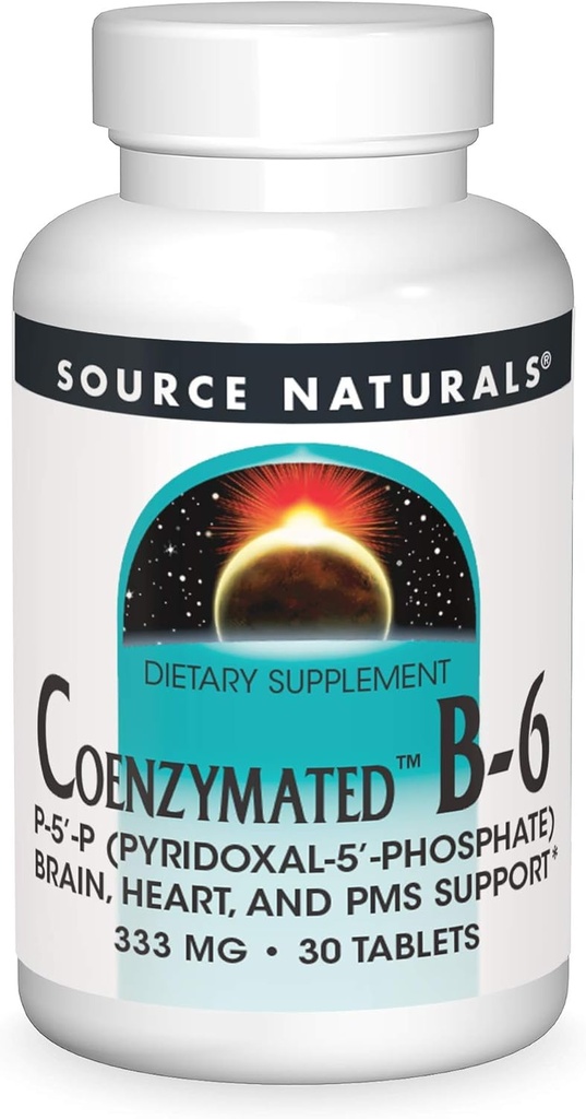 Avots Dabas Coenzymated B-6, veicina veselīgu nervu sistēmu*, 333 mg - 30 tabletes
