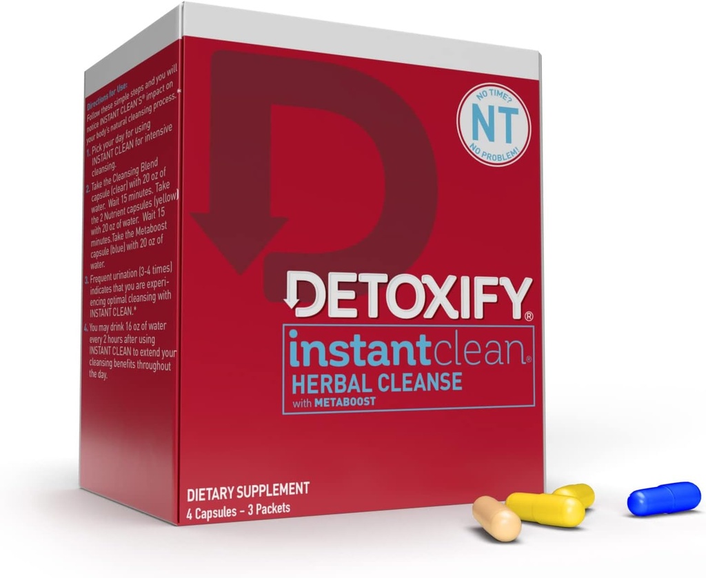 Detoksikācijas – Tūlītēja tīra – 4 kapsulas – Profesionāli Formulētas augu Detox kapsulas – Uzlabota ar Metaboost, Piena Dadzis ekstrakts, Uva Ursi & Ginseng Extract - Plus Uzlīme