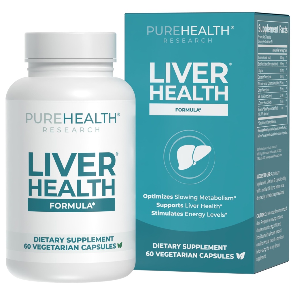 PUREHEALTH PĒTNIECĪBA Aknu veselība – Aknu tīrīšana Detox & remonts Atbalsts- ar piena dadži, kurkuma pulveris, Dandelion, artišoks, bietes saknes, ingvers, L Cysteine HCL & More - 60 kapsulas