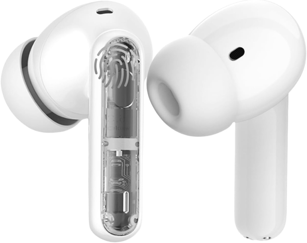 Bezvadu austiņas P1 PRO ar caurspīdīgu stilu, Bluetooth austiņas ar skaidru zvanu mikrofoniem, IPX7 Ūdensdroši ausu Budi Dziļi Bass Bezvadu austiņas, 30H Savietojamas ar Samsung TV Android iOS