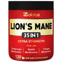 Zolotus 35 in 1 Lions Mane Sēņu kapsulas Cordeyceps, Reishi, Elderberry, Ashwagandha, Panax Ginseng - 120 Count