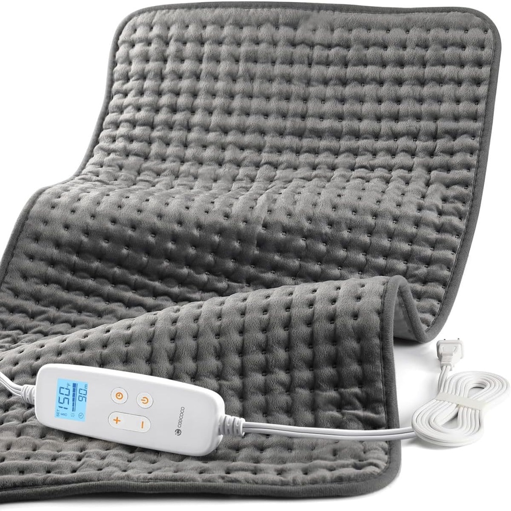 CooCoCo 17x33 Liels apkures Pad atpakaļ, HSA Apstiprināts Dāvanas mammai Tētis, Elektriskā sildīšana Pad Kakla pleciem Periods Krampji, FSA atbilstoši siltuma Pad, Auto Off, 10ft Cord, Ziemassvētku Dāvana sievietēm Vīriešiem