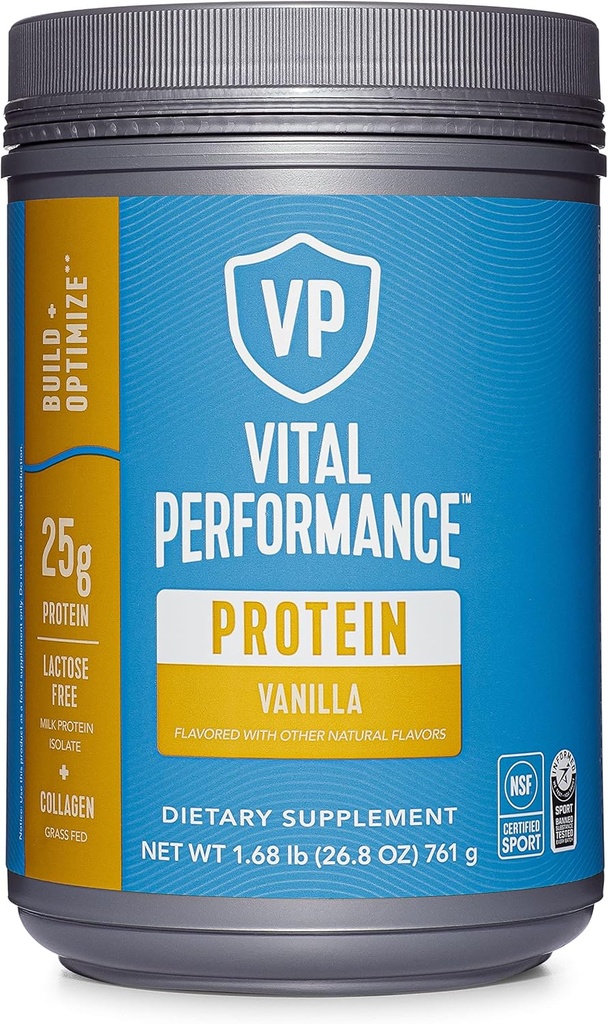 Vitālie proteīni Kolagēna peptīdi Pulveris - Vaniļas, proteīna pulveris Blend, bez laktozes, izgatavots bez lipekļa, 1.68lb