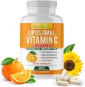 Liposomālais vitamīns C 1500mg, C vitamīna papildinājums - augsta absorbcija Askorbīnskābe - Imūnatbalsta papildinājums un palīdz kolagēna ražošanai- 180 kapsulas