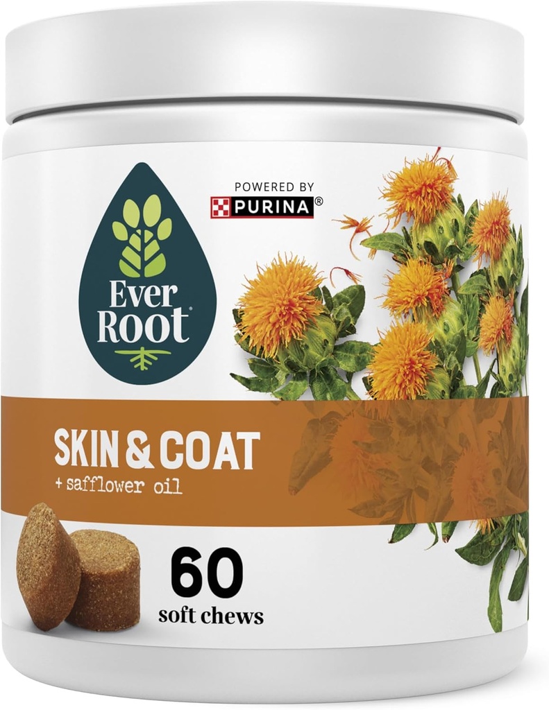 EverRoot by Purina Skin and Coat Suņu papildinājumi Soft Chews - 10,6 oz. Tvertne