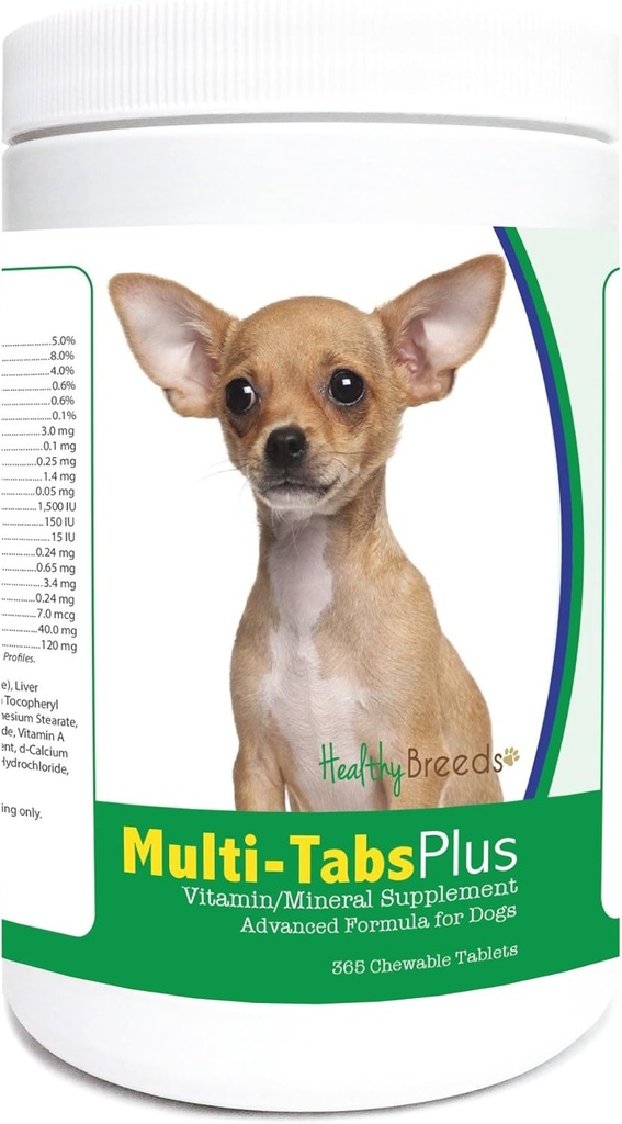 Veselīgas šķirnes Chihuahua Multi-Tabs Plus košļājamās tabletes 365 Skaits