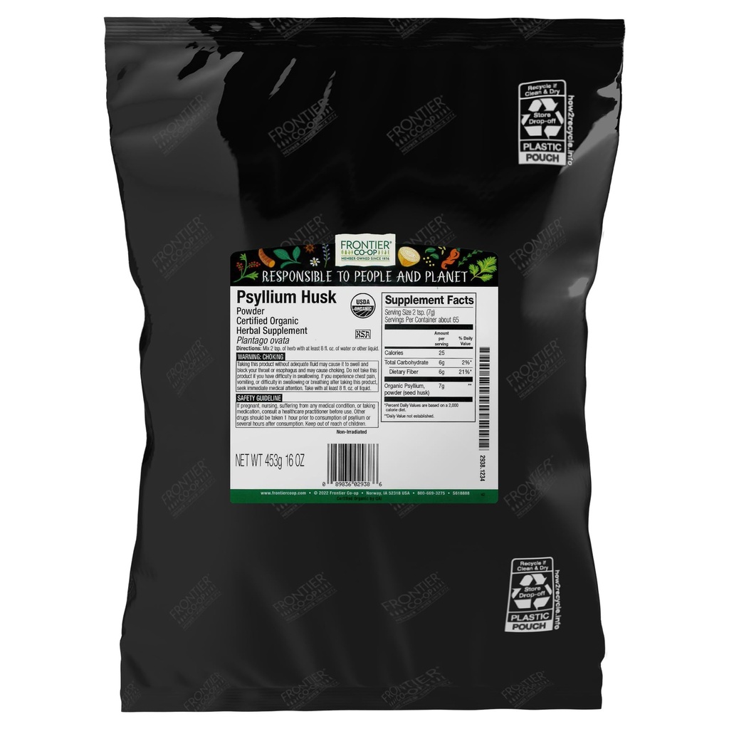 Robežlīnija Co-op Organic Psyllium Husk Powder 1lb