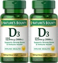 Dabas bounty vitamīns D3, Imūnais un kaulu balsts, 5000IU, ātras iedarbības softgeli, 150 Ct (2. iepakojums)