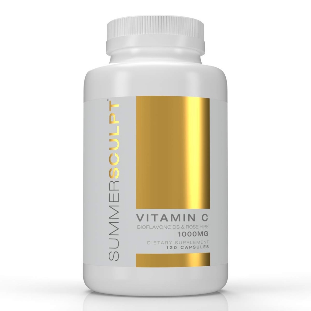 C vitamīns 1000 mg dienā Imūnais atbalsts ar Rose HIPS un Citrus Bioflavonoids Veselīga āda un locītavas Buffered Ne-GMO Bezskābes, 120 kapsulas