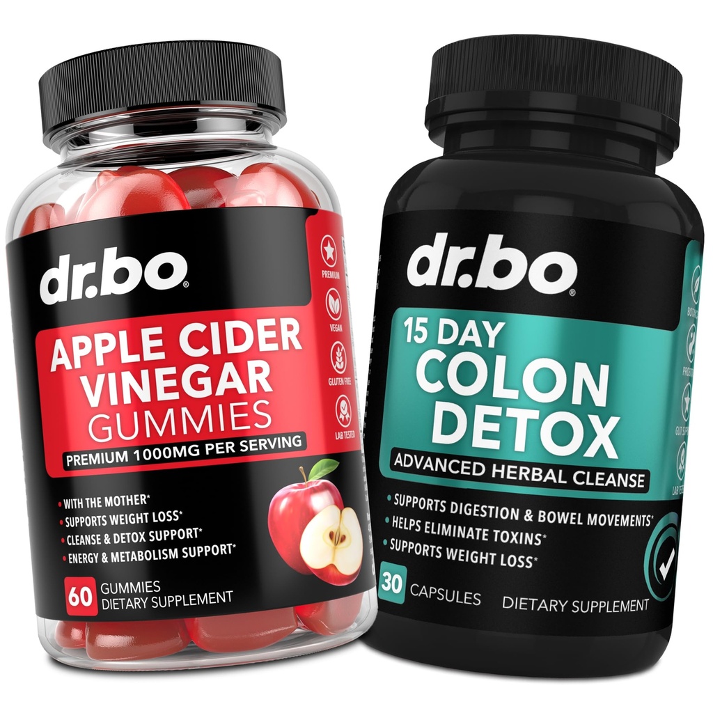 ACV Gummies & Colon Cleanser Detox - 1000MG Apple Cider Etiķis Gummies & 15 dienu Colon tīrīt Detox par gremošanas un zarnu veselību - ātri dabas probiotikas Laxative tabletes Bougel kustību papildinājumi