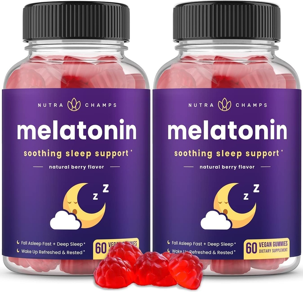 Melatonīns Gumijas bērniem un pieaugušajiem ; Dabīgs miega palīglīdzeklis bez zāļu lietošanas; Vegan Berry Flavor Kids Melatonin Gummy Papildinājums ; 2,5 mg, 5 mg vai 10 mg deva;