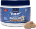 Izcelsme Labs Puppy Multifunkcional Support DHA Omega 3 Papildinājums, Savvaļas Aļaskas lašu eļļa, Probiotika Gut veselībai, Imūnsupport, Sirds, Āda, Smadzenes, Kopīga veselība, Lašu Flavor, 60 Soft Chews