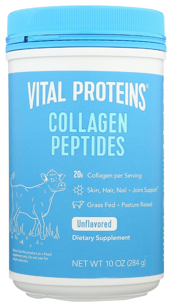 Vitālie proteīni Kolagēna peptīda proteīna pulveris, 10 OZ