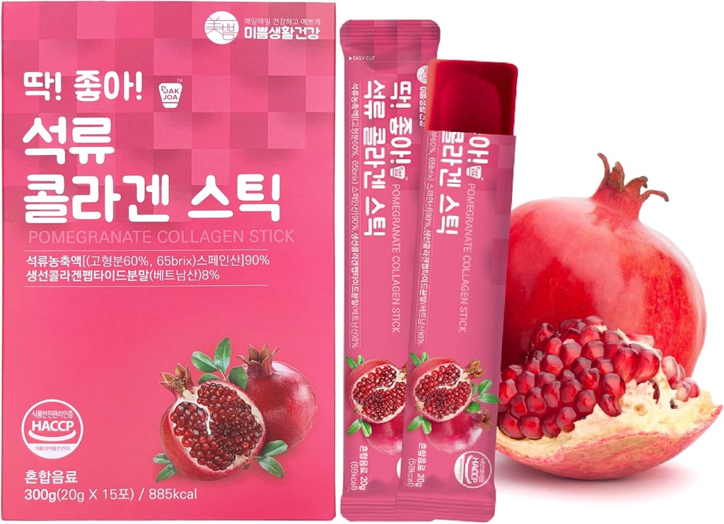 Granātābolu kolagēns Jelly Stick 20g * 15 Stick 1 600mg Zemu molekulāro zivju kolagēna Anti-novecošanās [DDAKJOA]