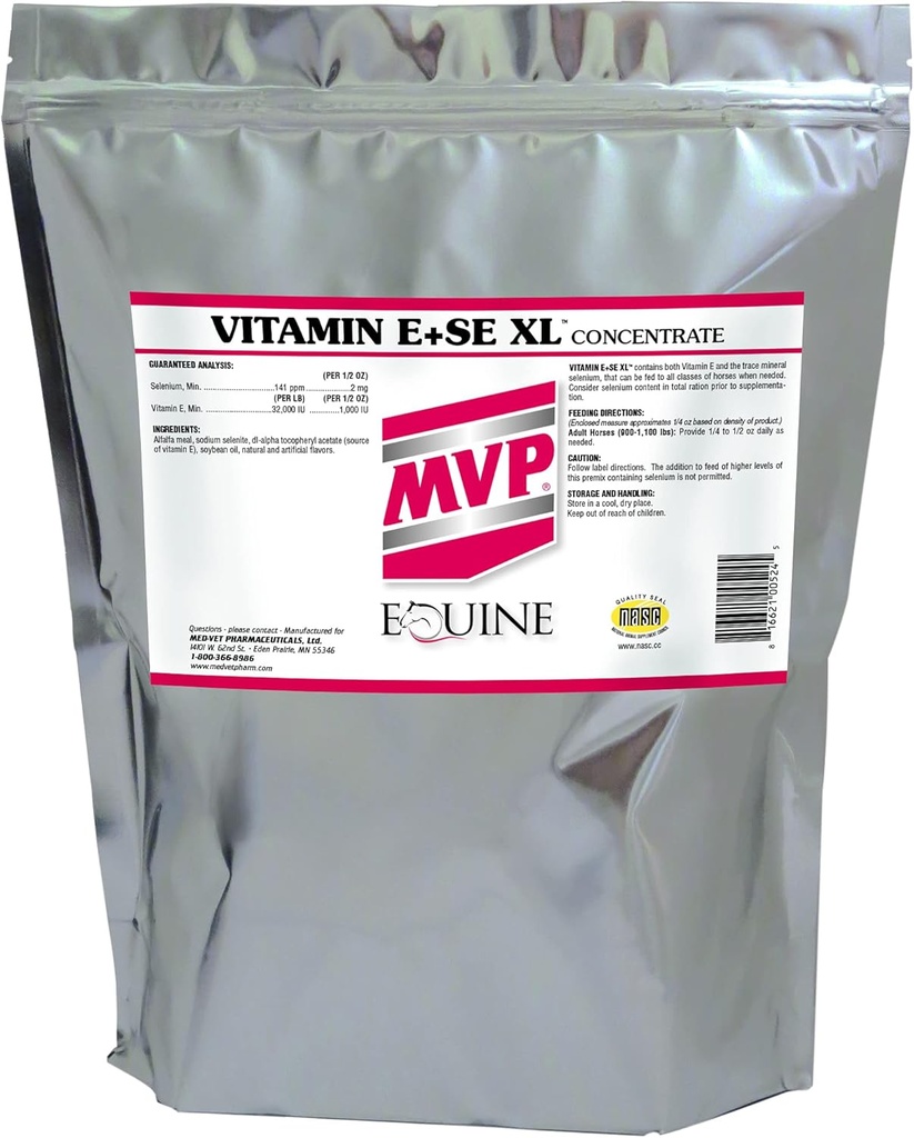 E vitamīns/SE XL (10lb) Koncentrēta formula veselīgu muskuļu funkciju atbalstam zirgiem