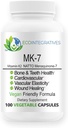 MK-7 (K2 vitamīns kā menahinons-7) Dabīgais vegan Natto - atbalsta kaulu un zobu veselību, sirds un asinsvadu sistēmas, asinsvadu elasticitāti un brūču dzīšanu - augu 100 kapsulas