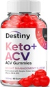 Destiny Keto ACV Gummies - Advanced Formula Destiny Keto Plus ACV Gummies, Svara vadība, Destiny ACV Diētiskā papildinājums vīriešiem Sievietes (60 Gumijas)