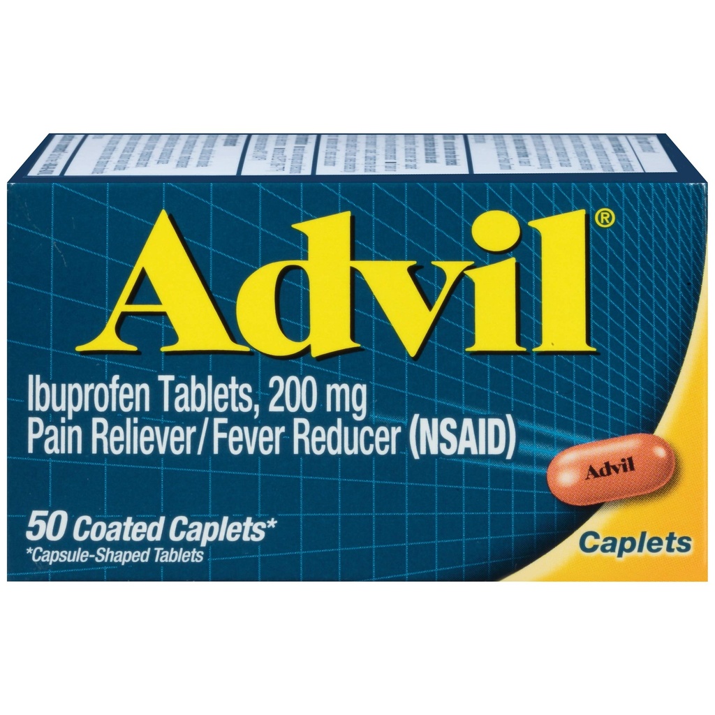 Advil Caplets 50 Ct (2 iepakojumi)