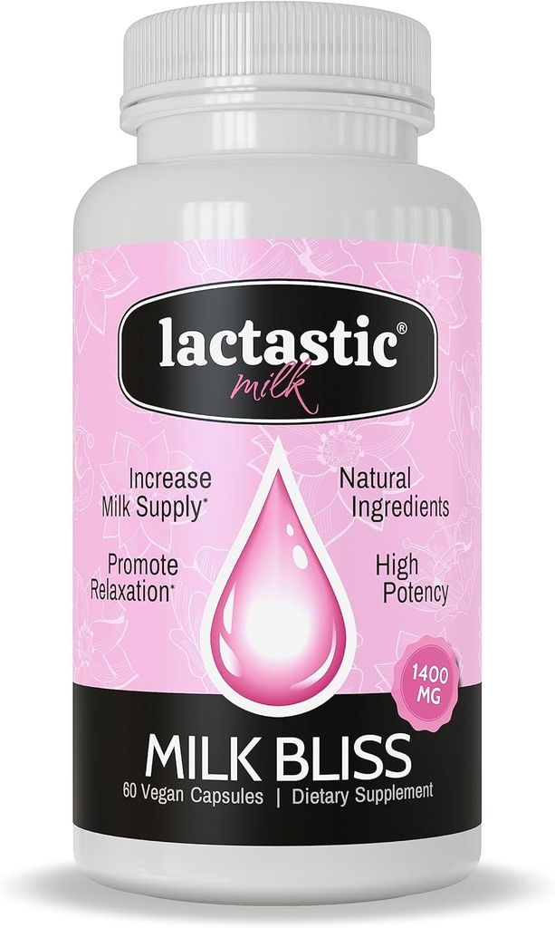 Lactastic® Milk BlissTM - augstas potences organiskās zīdīšanas papildinājums - Organic Moringa, Piena dadzis, Passionflower un Valerian Root - 60 Vegan kapsulas