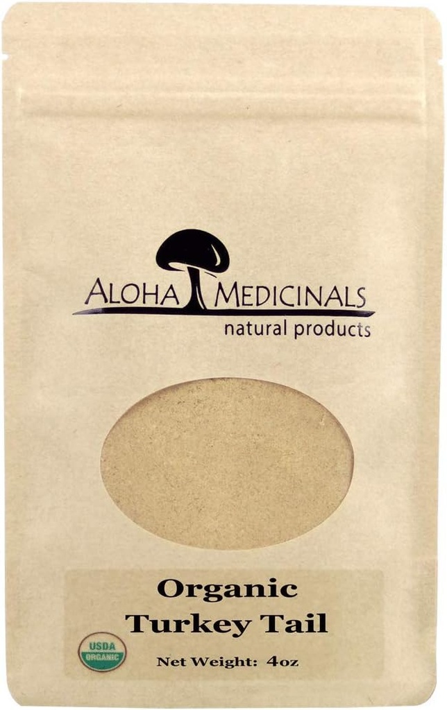 Aloha zāles Pure Turkey Aste, Certified Organic Sēņu Papildinājumi, Dabas Veselības Papildinājums, Maiss 4 oz Pulveris