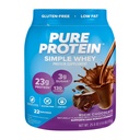 Pure Protein Simple Sūkalu Olbaltumvielu pulveris, bez lipekļa, 23G Olbaltumvielas, bagāts Šokolāde, 1.6lbs
