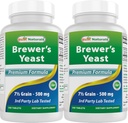 Labākais naturāls, Alus raugs, 7-1/2 graudi ar B1 vitamīnu, B2 vitamīnu, 1000 mg 240 tabletes (240 tabletes (2))