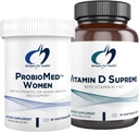 Dizaini veselībai Vitamīnu D & Sieviešu Probiotikas Bundle - ProbioMed Sievietes (30 kapsulas) Gut Veselība & Vagināla Probiotika ar vitamīnu D Supreme (30 kapsulas) ar vitamīnu K2 Imūnās un kaulu veselības