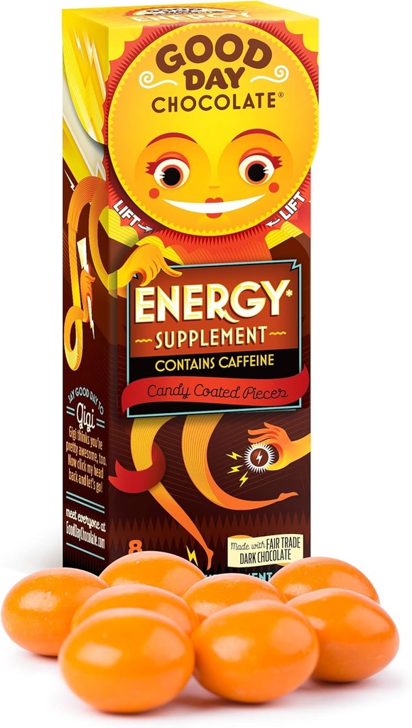 Laba diena šokolādes enerģijas papildinājums 8ct