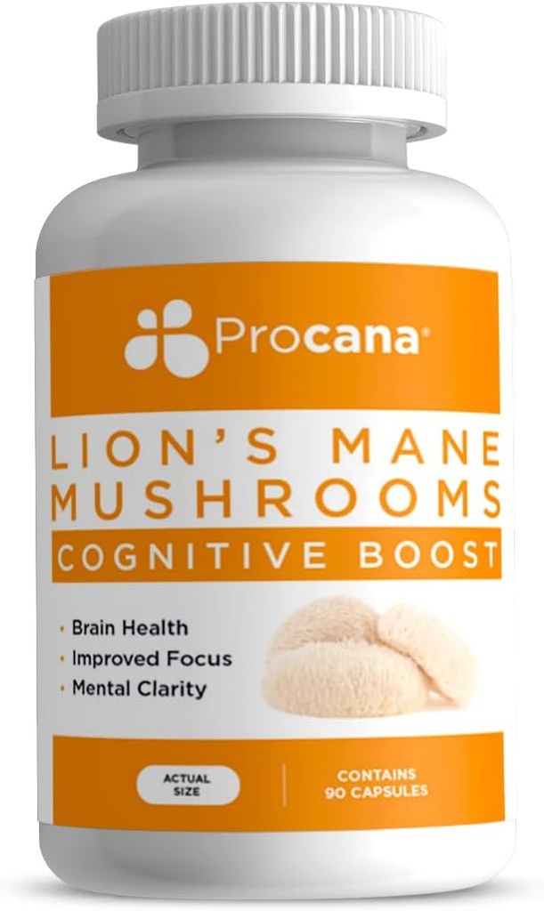 Lauvas Mane sēņu kapsulas (Extra Strength 1500mg/serving) smadzeņu veselību, garīgo skaidrību, atmiņu un fokusu. 45,000mg uz pudeli 90ct