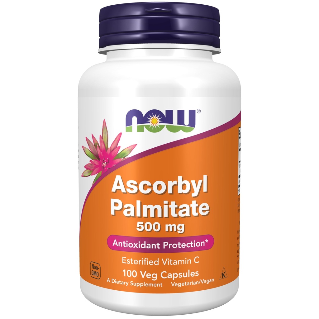 Askorbilpalmitāts 500 mg, Esterificēts C vitamīns, Antioksidantu aizsardzība*, 100 Veg kapsulas