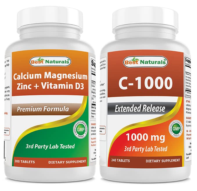 Labākā dabas Cal Mag Cinka ar vitamīnu D3 un vitamīnu C 1000 mg