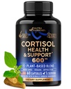 Kortizola papildinājums sievietēm - Svētais Baziliks - Ashwagandha - Rhodiola - L-Teanīns - Augu bāzes hormonu balanss - Mood, Focus & Miega atbalsts - Ražots ASV - Vegan, Non-GMO - 60 Kapsulas 2 mēnešus
