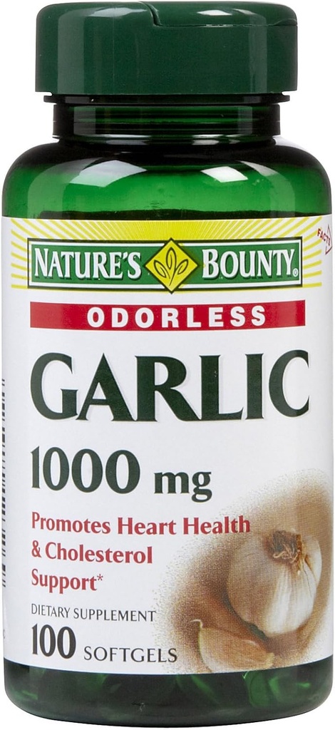 Dabas Bounty ķiploku ekstrakta papildinājums, atbalsta cirkulācijas funkcija, 1000 mg Rapid Release Softgels, 100 Skaits, iepakojums 3