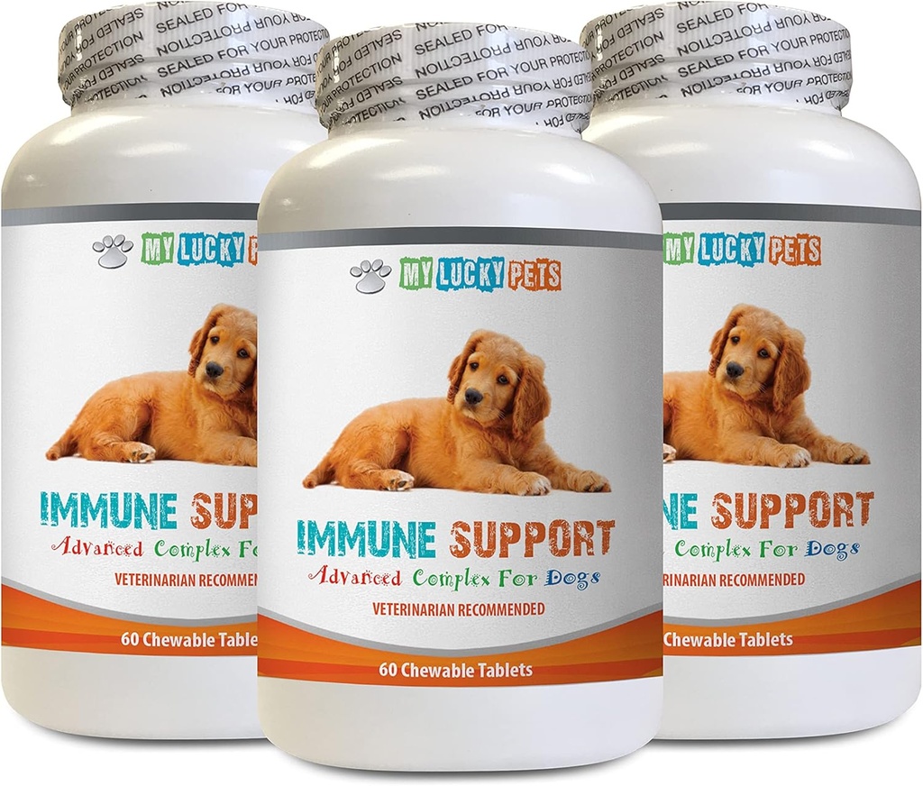 standarta procesu imūno atbalstu suņiem - DOG IMMUNE ATBALSTS - VISPĀRĒJĀ VESELĪBA UN WELLINESS BOOST - ANTIOXIDANT - LIVER VESELĪBA - imunitāte organisko sēņu maisījums suņiem - 3 pudeles (180 Ārstniecības)