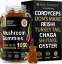 Sēņu komplekss Gumijas ar Lions Mane, Nootropic Brain Papildinājumi Atmiņas un Fokusa: Lion's Mane, Cordyceps, Shiitake, Turkey Aste, Reishi, Chaga, Enoki, Oyster Sēņu Papildinājums - 60 vienības