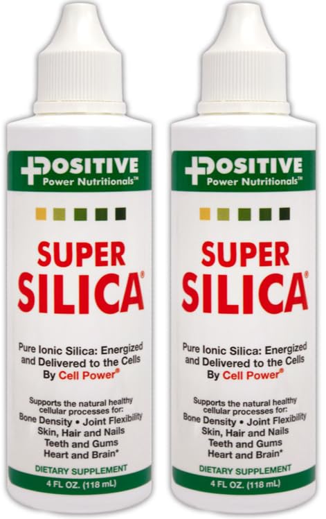 Super Silica šķidruma koncentrāts, 4 oz. Pudele (iepakojums no 2) -Augstākā Absorbcija, Kolagēns-Ražošana, Atbalsta Veselīgs kaulu blīvums, Locītavu elastība, Ādas Matu un nagu, -4 oz. Vairāk nekā 68 kvarti