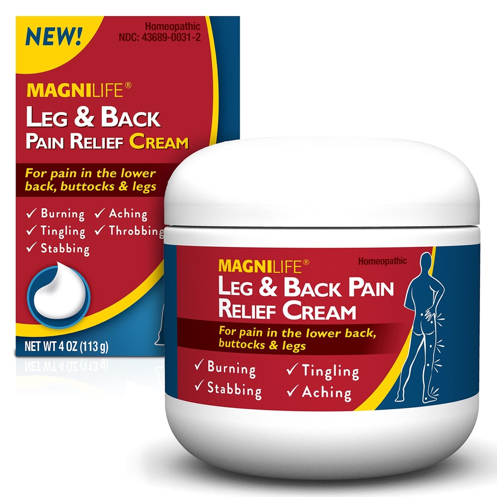 MagniLife kāju un muguras sāpes Relief Cream, ātras iedarbības sāpju atvieglošana, dabiski nomierinošas dedzināšanas, tirpšanas un duršanas sāpes ar alvejas un kalendula - 4oz