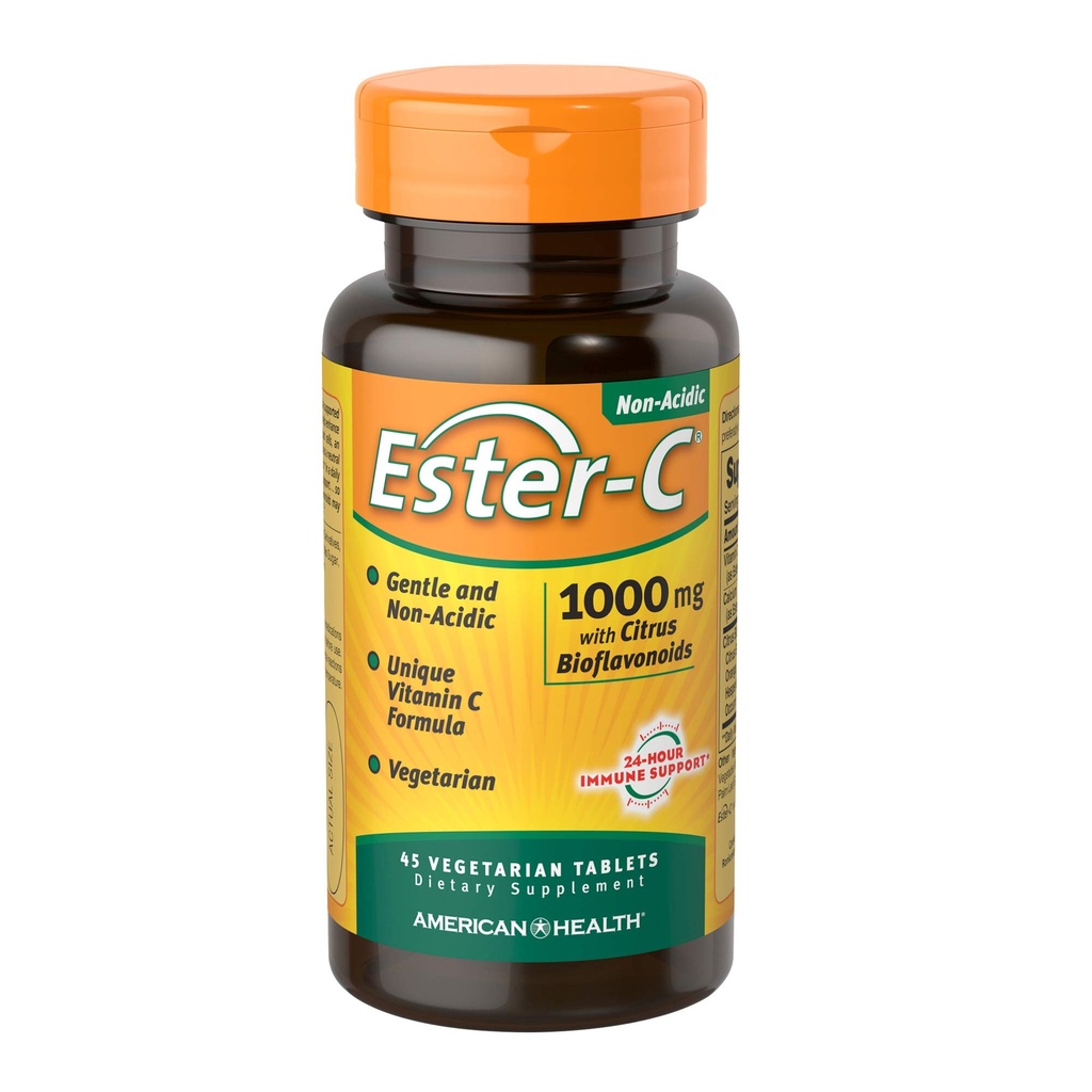Amerikas Veselības Ester-C ar Citrus Bioflavonoids, Tabletes, 45 Skaits