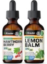 BIO KRATER Hawthorn Tincture 2 Fl. Oz. & Lemon Balm Tincture 2 Fl. Oz.