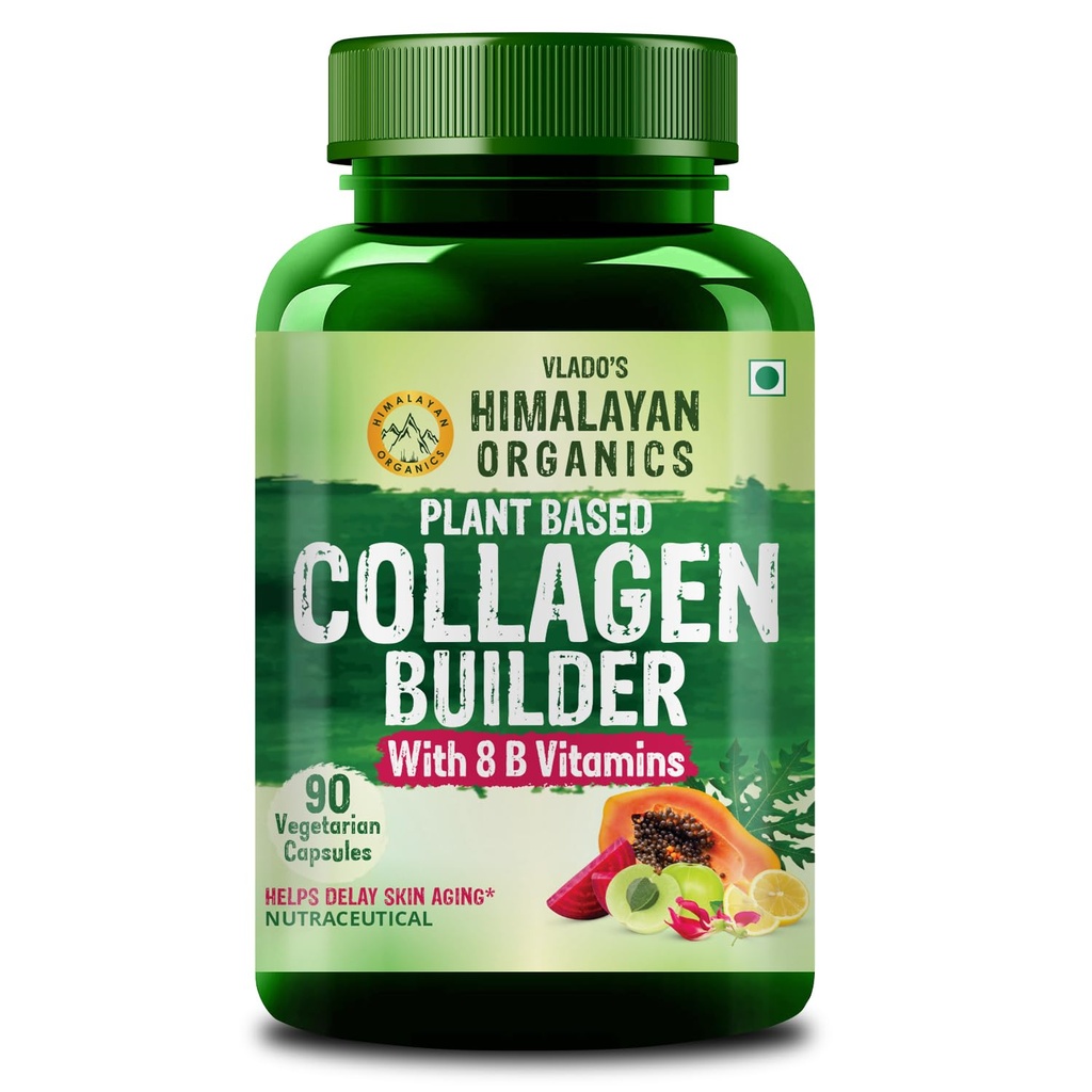 Himalaju organiskās vielas Organiskais kolagēns Veidotājs matiem un ādai ar biotīnu un C vitamīnu 90 Veg kapsulas