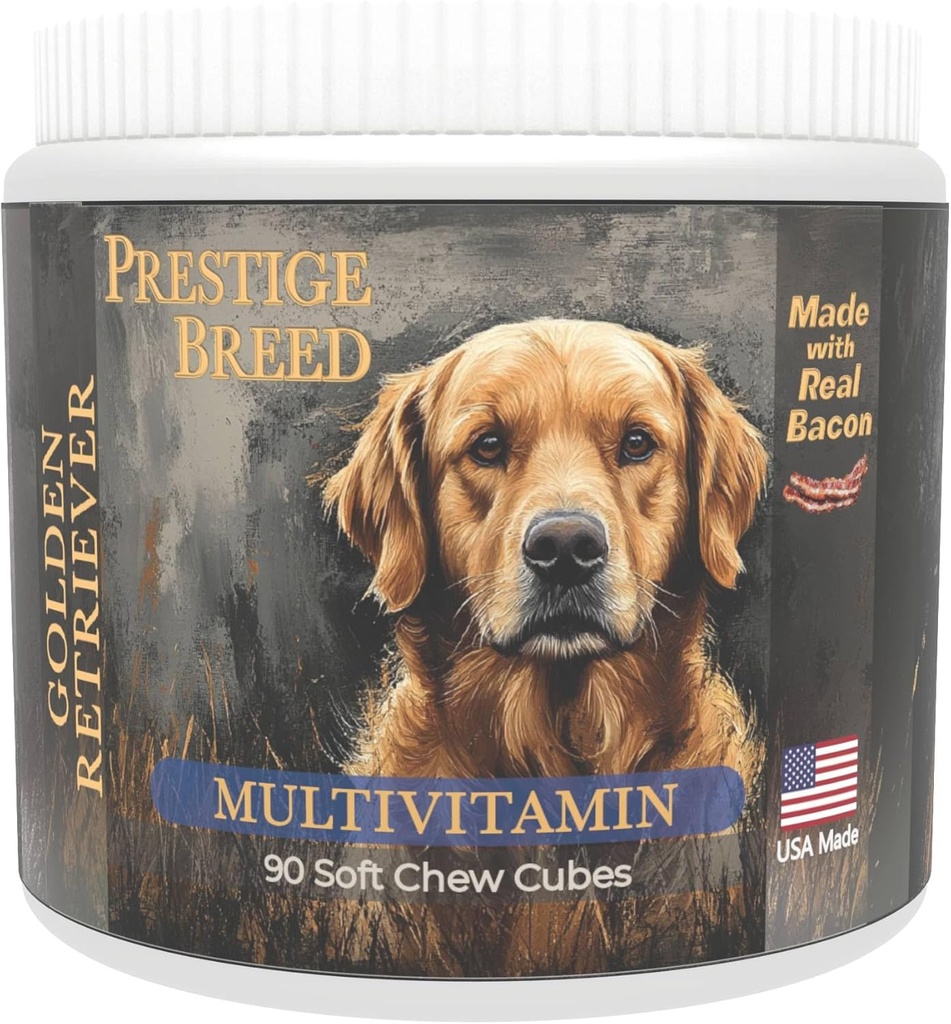 Multivitamīni, līdzsvarots uzturs jūsu zelta retrīveru, 90 grāfs, Made in the USA with Real Bacon