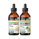 BIO KRATER Lion's Mane Tincture 4 Fl. Oz. & Sea Moss Tincture 4 Fl. Oz.