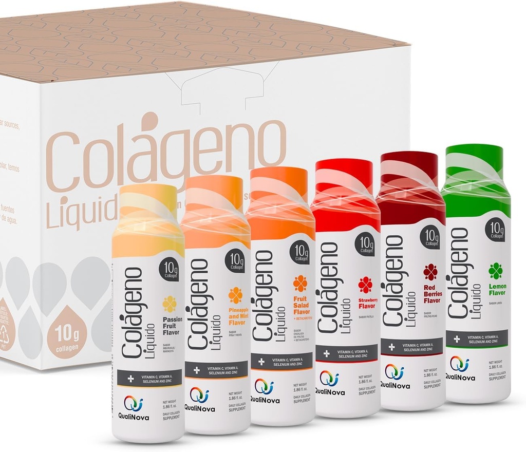 Hidrolizēts Šķidrais kolagēns sievietēm un vīriešiem (30 Pack) –3X Ātrāka absorbcija, 10g Kolagēna dzēriens pretnovecošanās, matu augšanai un locītavu kopšanai - Individuālie šāviņi- 6 Tropiskie uzliesmojumi