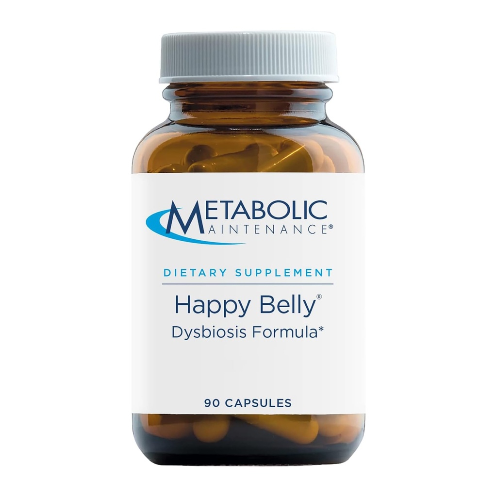 Vielmaiņas uzturēšana Laimīgu Belly - Gut, GI + Detox Support with Caprylic Acid, Black Walnut, Olive Leaf + Barberry Papildinājums - palīdzēt uzturēt normālu Gremošanas veselība + līdzsvars (90 kapsulas)