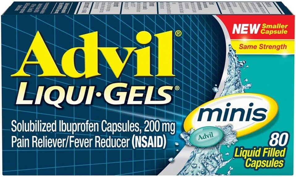 Advil Liqui-Gels Minis, 80 kapsulas pudelē (5 pudeles)