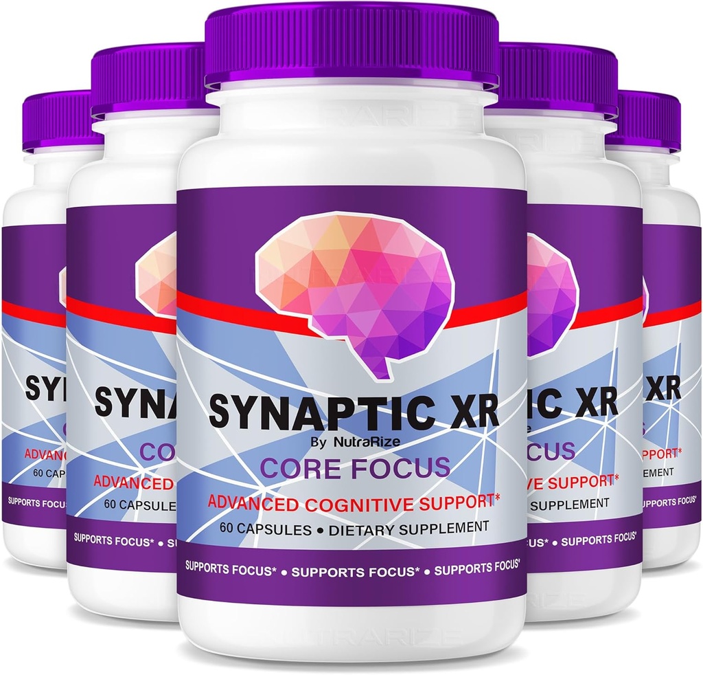 NutraRize (5 Pack) Synaptic XR – Dienas atbalsta kapsulas ar līdzsvarotu Blend priekš Focus, Sharpness, un ik dienas veiktspēju 
