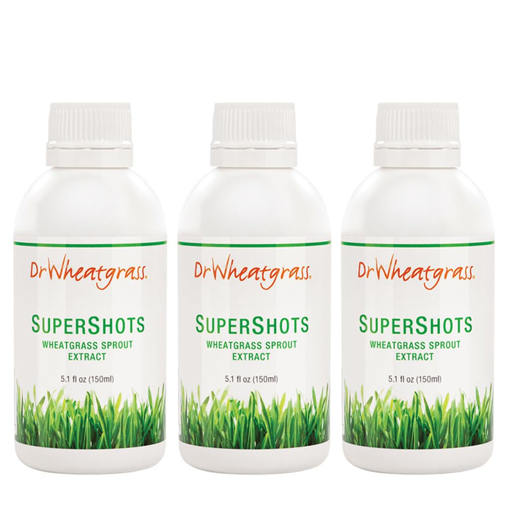 Dr Kviešuzāles (iepakojums no 3) Supershots(30 dienu piegādes) - Kviešuzāļu ekstrakts pudelē, spēcīgāks nekā svaigas kviešuzāļu sulas un pulveris