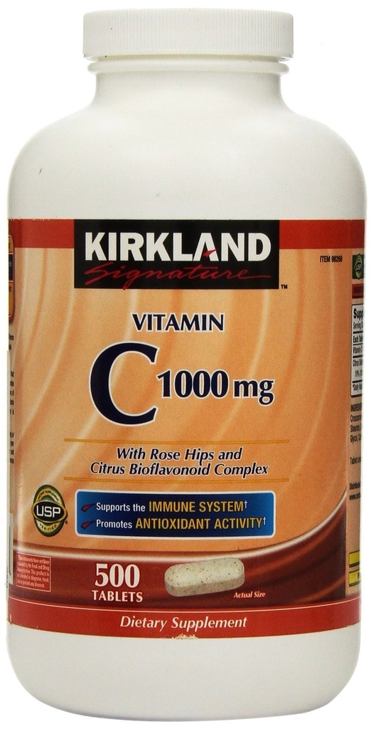Kirkland Signature C vitamīns 1000 mg, 500 tabletes (2 iepakojumi)