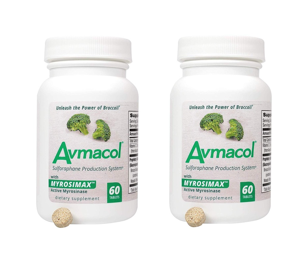 AVMACOL® (120) 2 Pudeles vērtība Sulforaphan Papildinājums ar Myrosinase